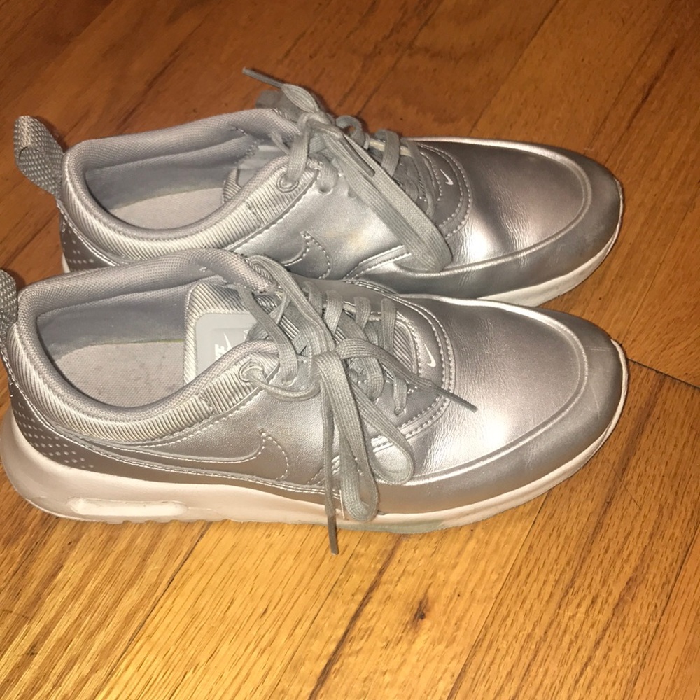 Silver nike sneakers!